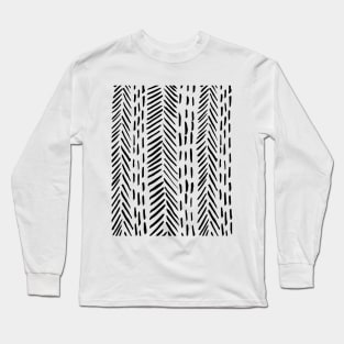 Abstract herringbone pattern - black Long Sleeve T-Shirt